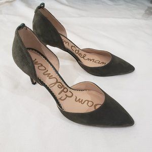{Sam Edelman} Olive Suede Heels